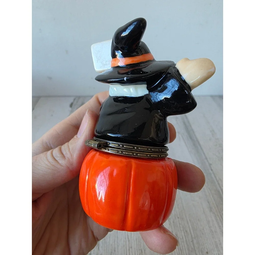Vintage Greenbrier witch pumpkin trinket box Halloween village‎ decor Jack